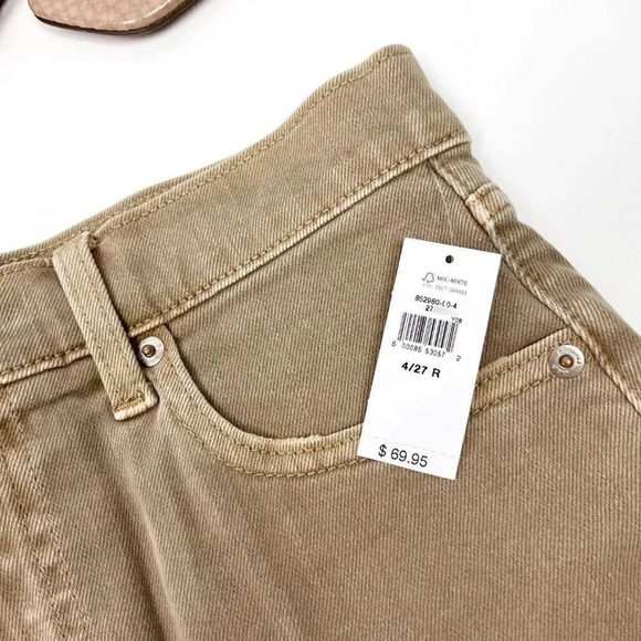 GAP Womens Size 27 4" High Rise  Denim Shorts with Washwell Khaki Brown NWT - Picture 8 of 8